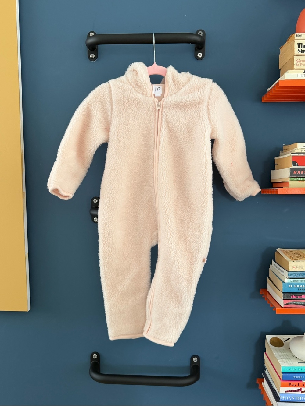 GAP Soft Pink Fleece Hooded One-Piece for snowy outdoor / cold weather